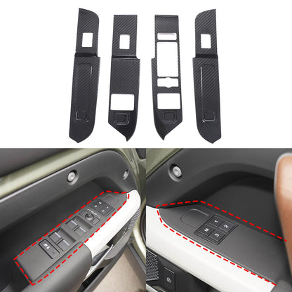 Real Carbon Fiber Window Lift Switch Trim For Land Rover Defender 110 L663 20-23 12