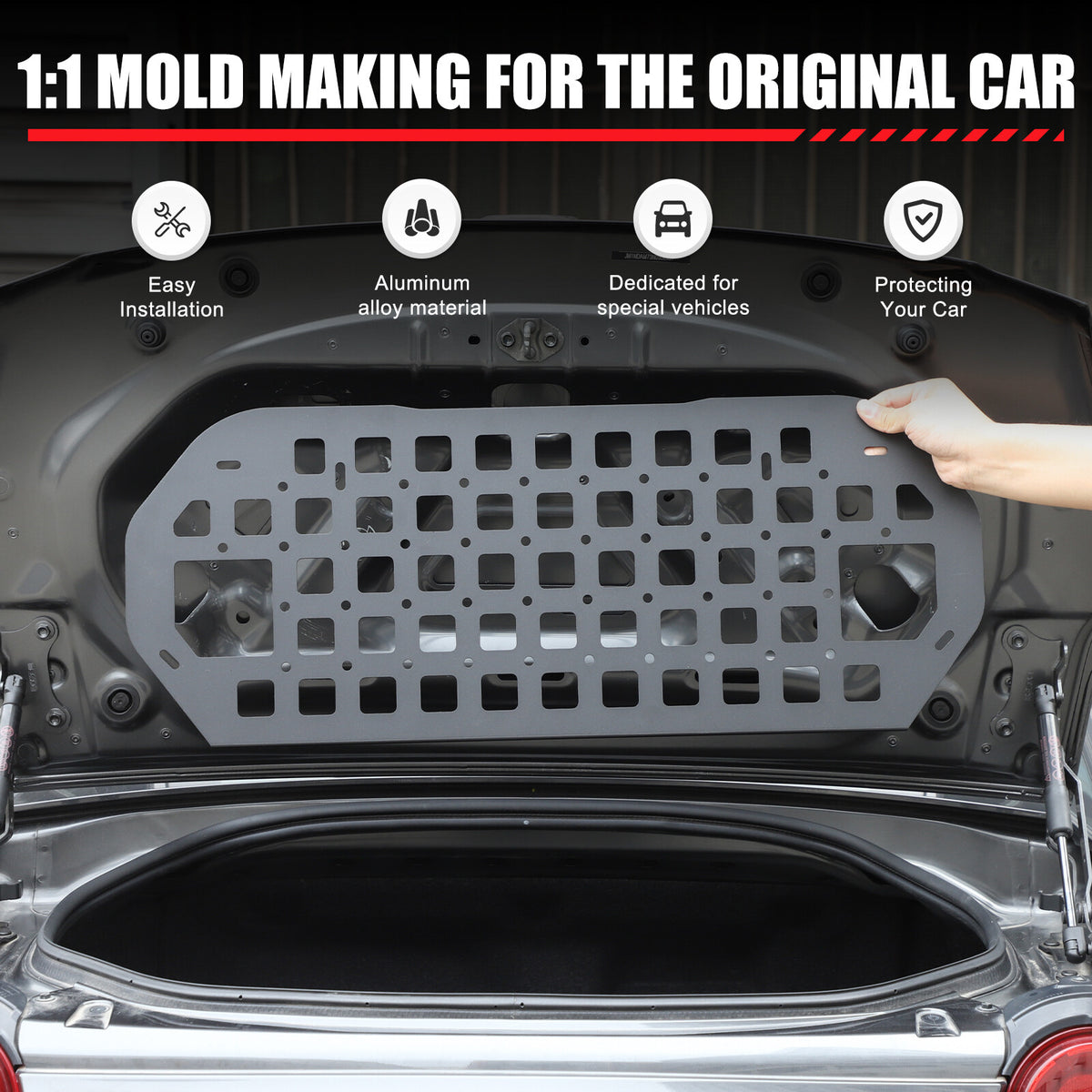 Tailgate Storage Panel Molle Panel Steel Cargo Shelf For Mazda MX-5 Miata 16-25 13