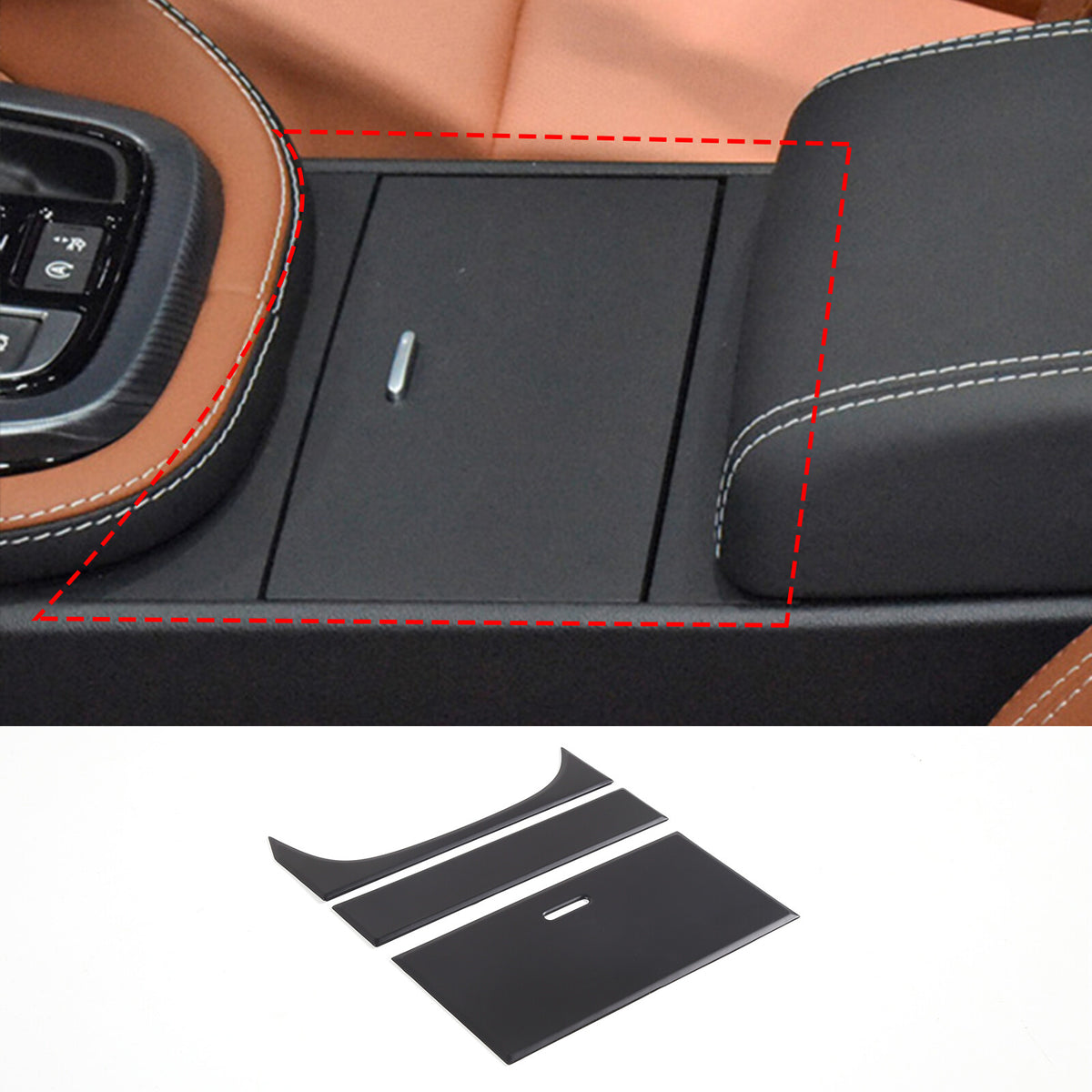 Matte Black Center Console Interior Panel Cover Trim Set For Jaguar F-TYPE 13-24 3