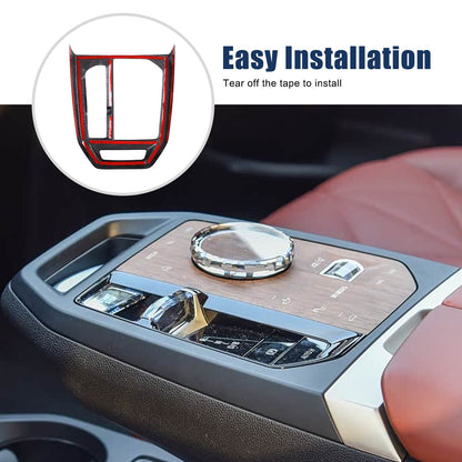 Real Carbon Fiber Center Console Gear Shift Frame Trim For BMW iX I20 2022-2024 10