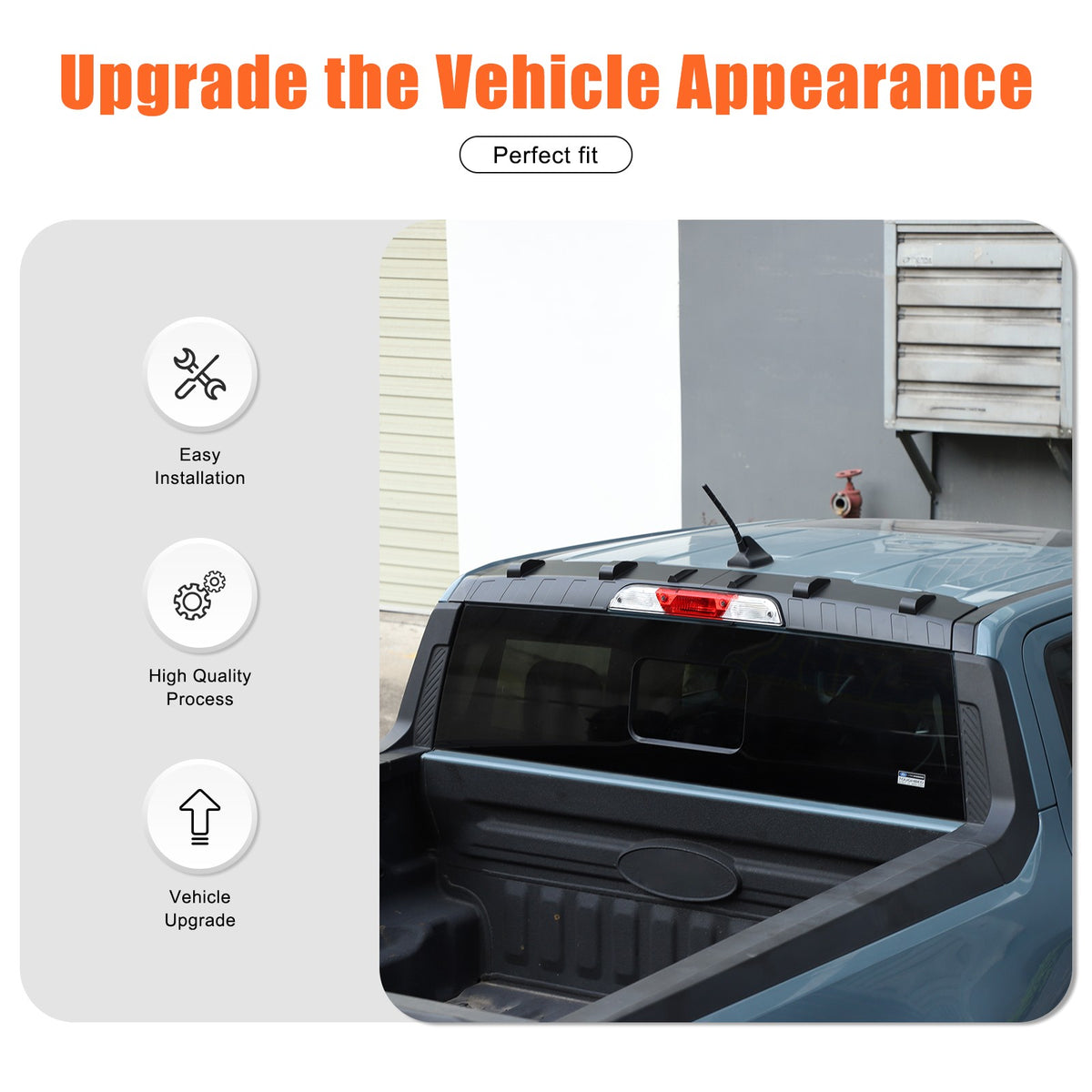 Matte Black ABS Roof Rear Spoiler Trim For Ford Maverick 2022+ 13