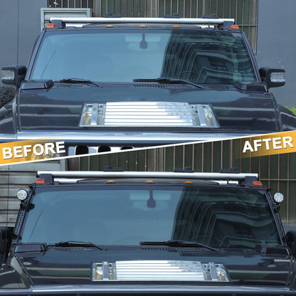 Carbon Steel A-Pillar LED Light Bar Mount Bracket For Hummer H2 2003-2009 12