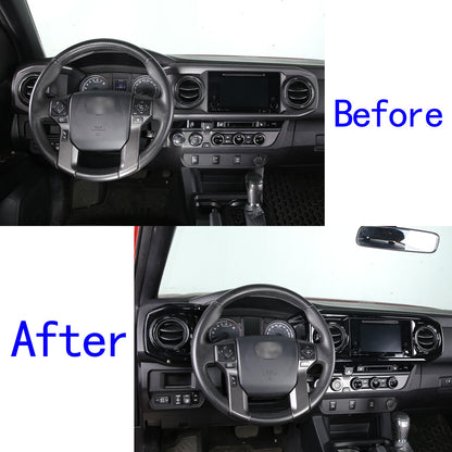 ABS All Black Dashboard Air Vent Outlet Trim Cover For Toyota Tacoma 2016-23 8