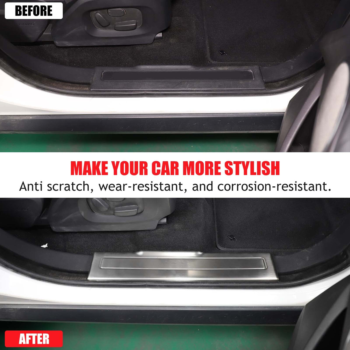 Silver Interior Door Sill Guard Protector Cover For Range Rover Evoque L538 1