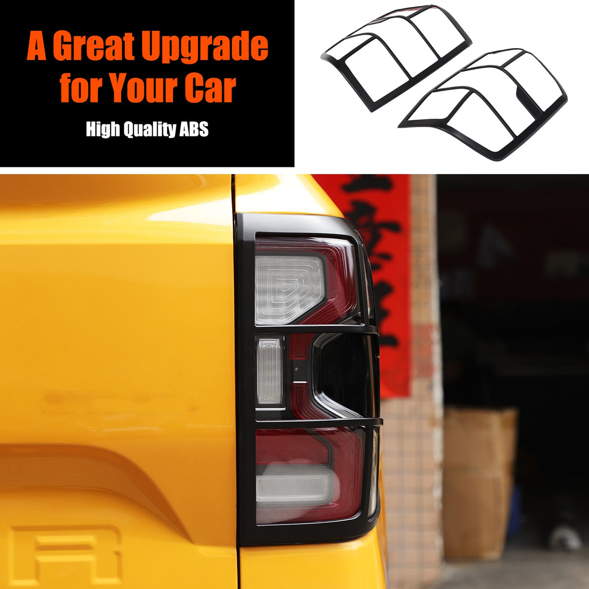 Matte Black ABS Tail Light Frame Trim For Ford Ranger T9 2023+ US 14