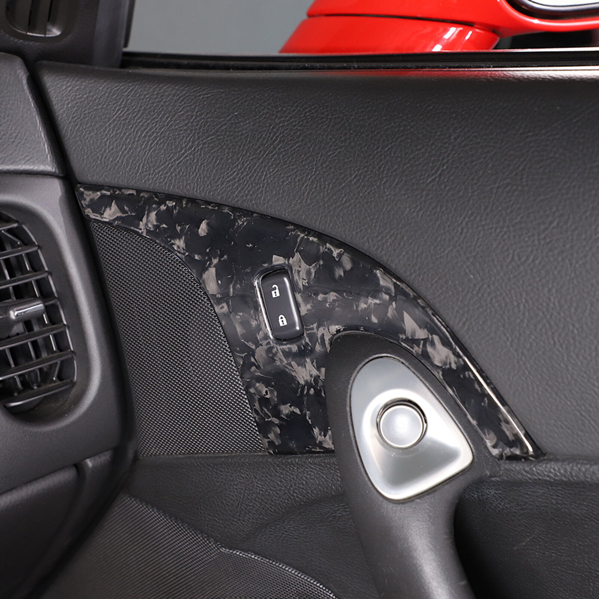 Forged Real Carbon Fiber Interior Door Lock Panel Trim For Corvette C6 2005-2013 9