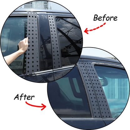 Black Aluminum Alloy Window Center Pillar Trim Panel For Toyota Tundra 2007-21 12