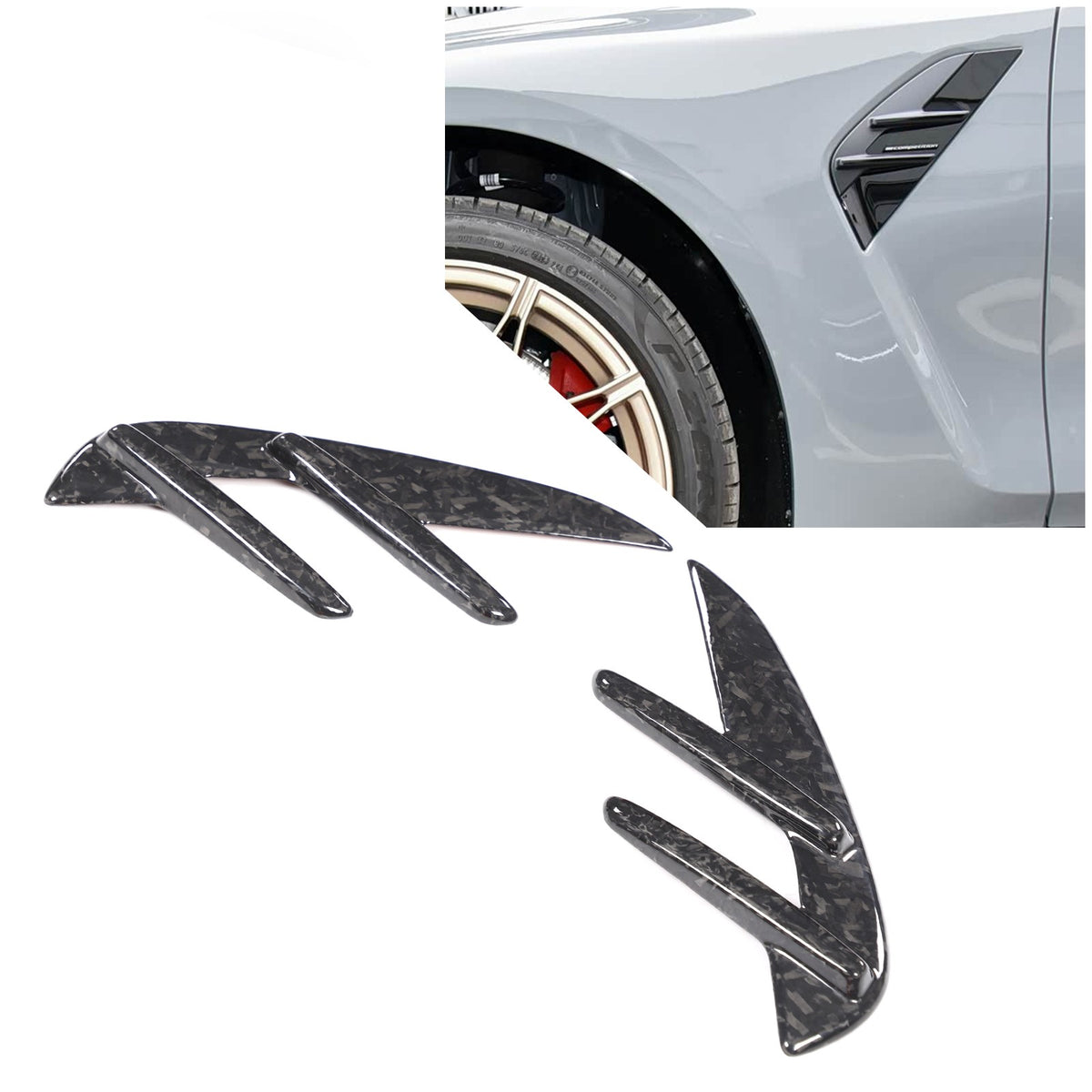 Forged Real Carbon Fiber Fender Side Molding Trim For BMW M3 G80/M4 G82 2021+ 10
