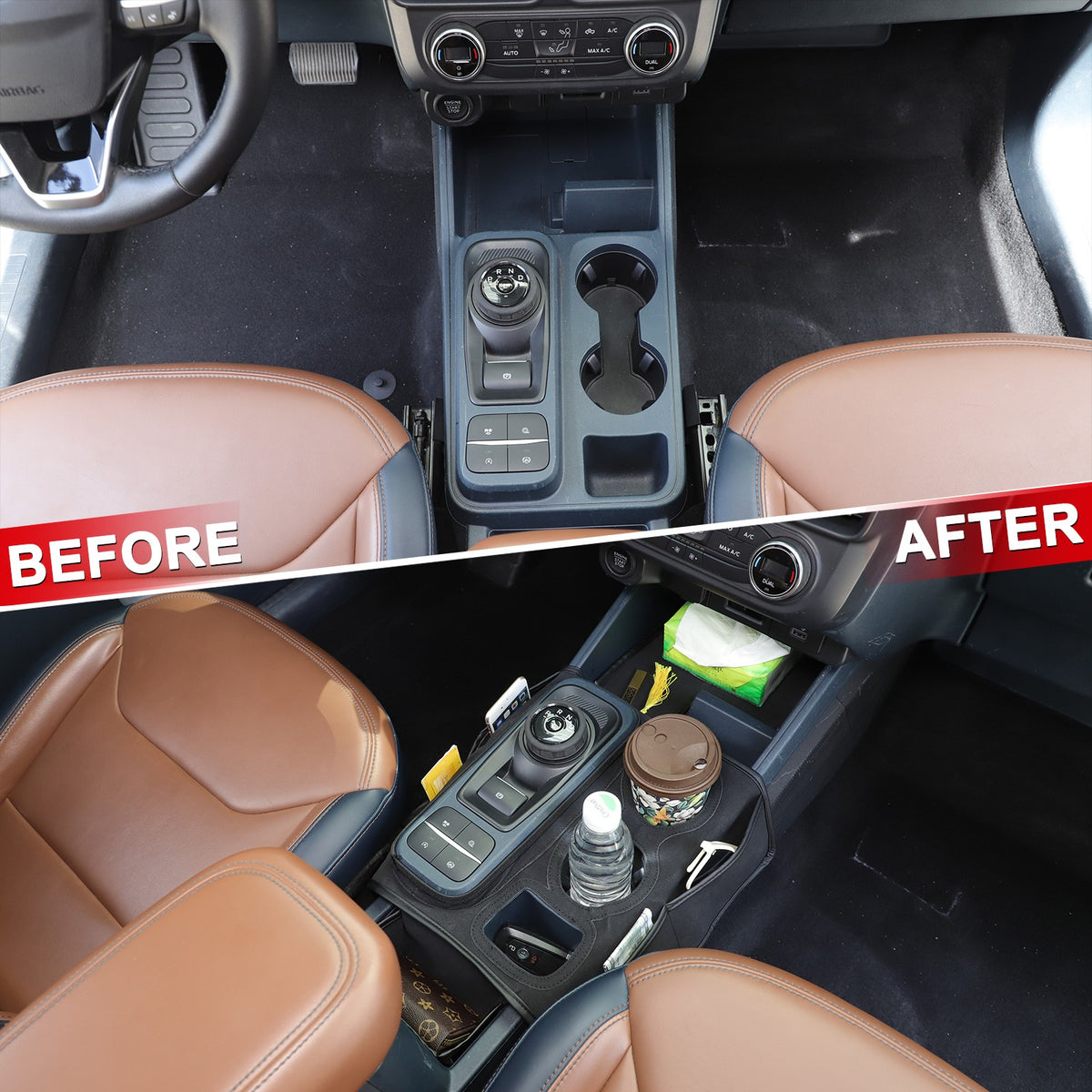 Suede Cloth Center Console Gear Shift Trim Cover For Ford Maverick 2022+ US 7