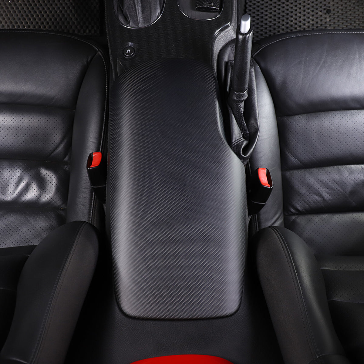 Matte Real Carbon Fiber Center Console Armrest Box Cover For Corvette C6 2005-13 5