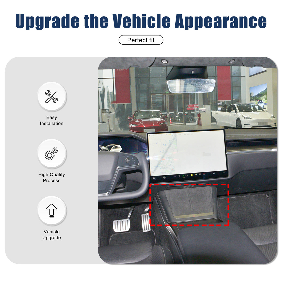 Real Dry Carbon Fiber Center Console Interior Trim Cover For Tesla Model S 23+ 7