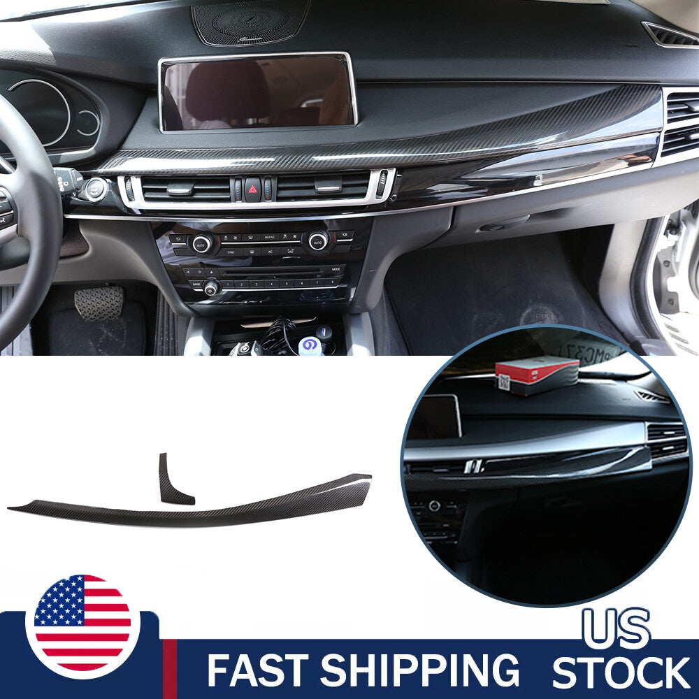 Real Carbon Fiber Full Interior Set Cover Trim Kit For BMW X5 F15 2014-18 US 2
