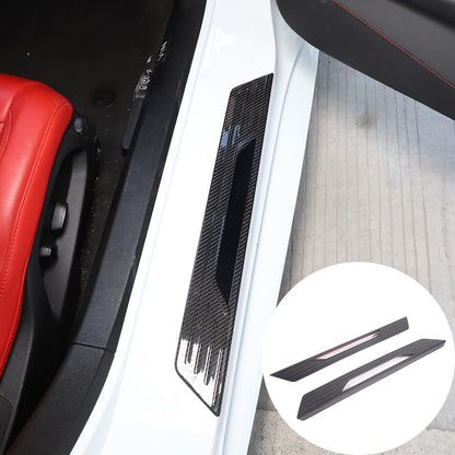 Real Carbon Fiber Scuff Plate Door Sill Cover Protector For Corvette C8 2020-26 4