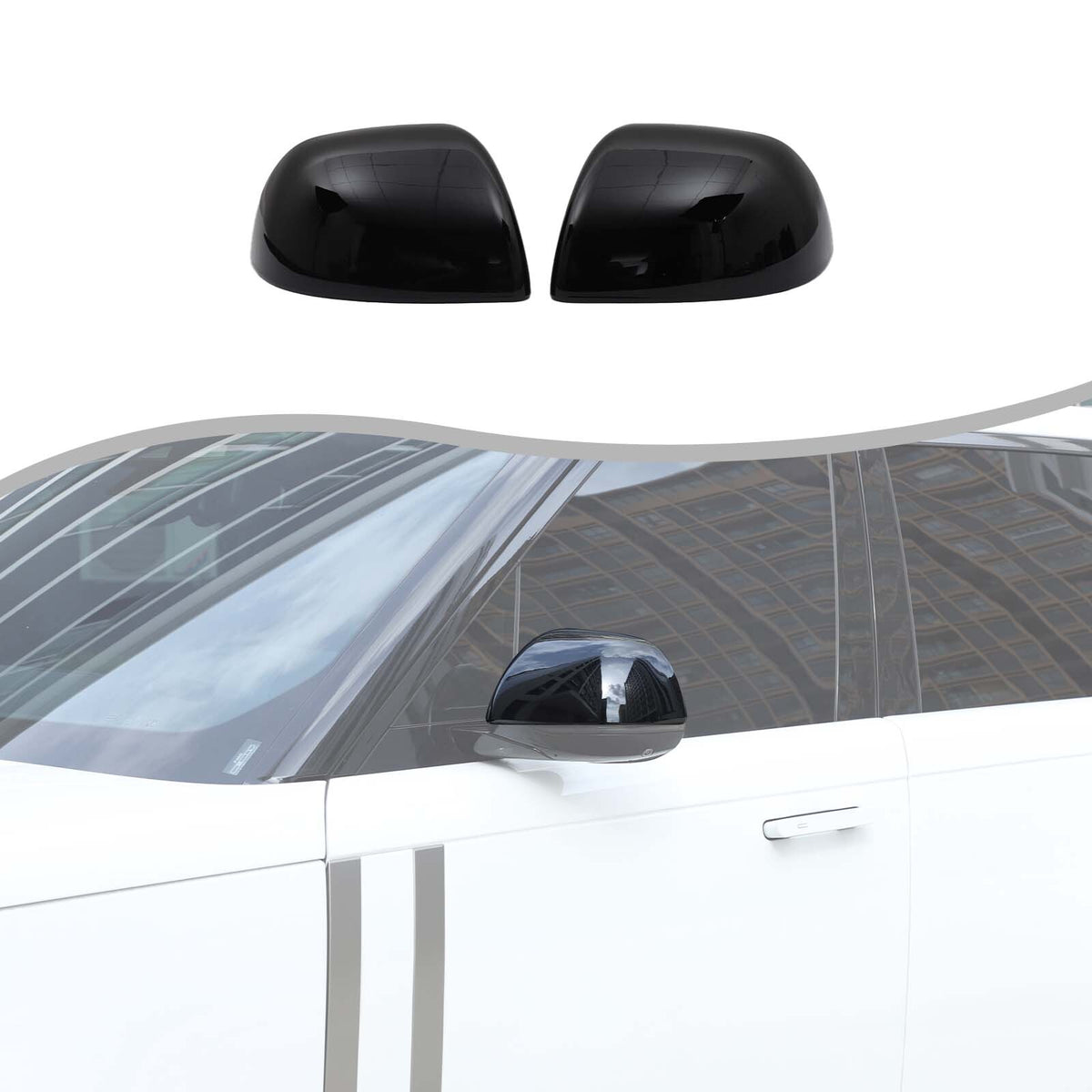 Glossy Piano Black Outer Mirror Trim For LR Range Rover Sport/Range Rover 2023+ 1
