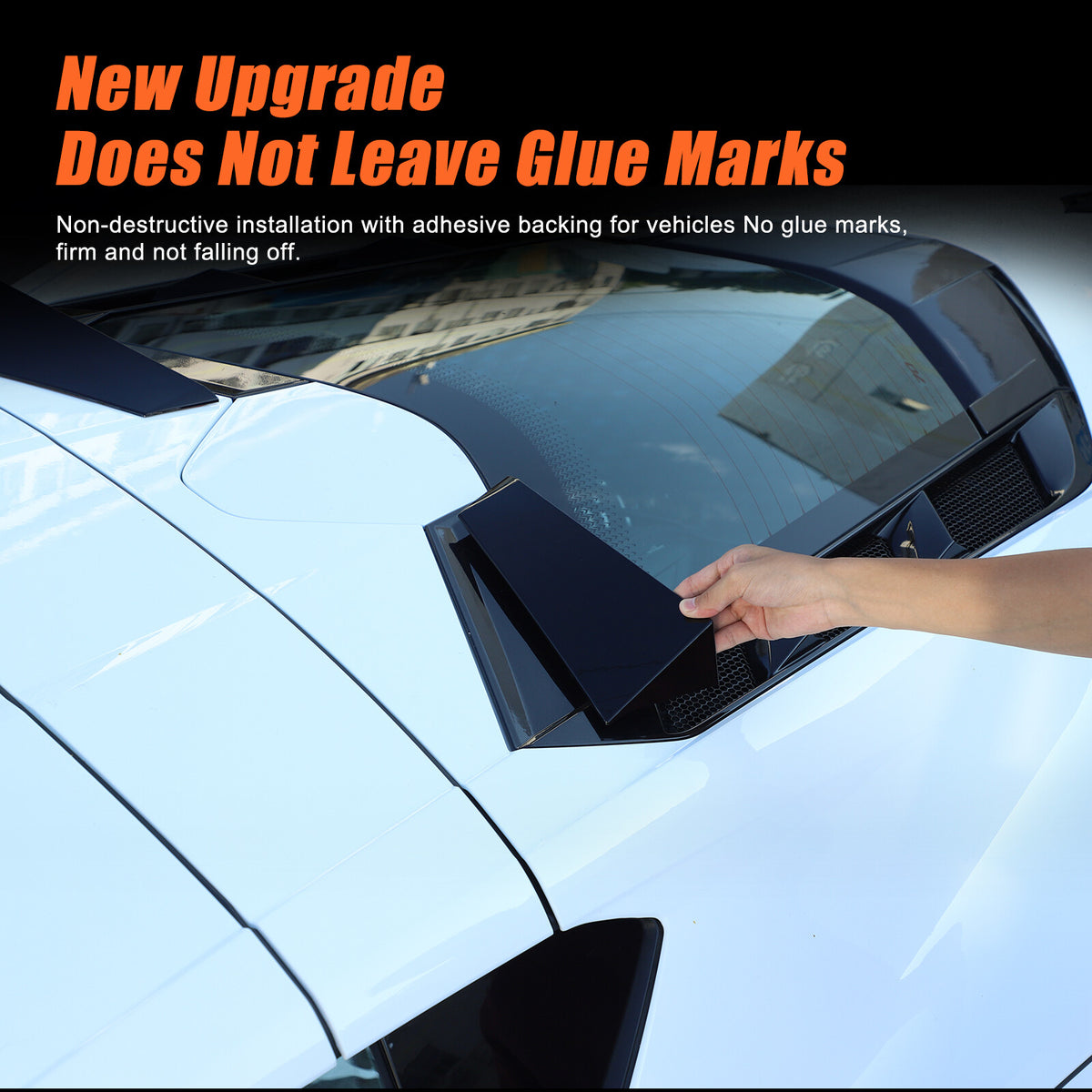 Glossy Black anti-wind buffeting deflector Trim For Corvette C8 Coupe 2026 US 17