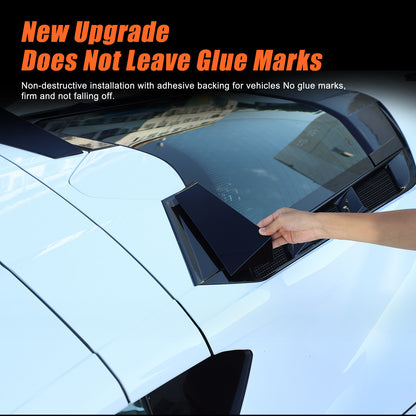 Glossy Black anti-wind buffeting deflector Trim For Corvette C8 Coupe 2026 US 17