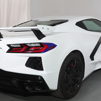 Blue Real Carbon Fiber Rear Tail Light Side Trim For Corvette C8 2020+ 16