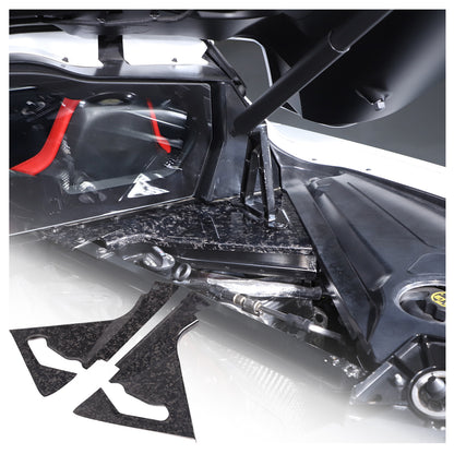 Forged Carbon fiber Front Hood Lift Support Corner Cover Trim For Corvette C8 17