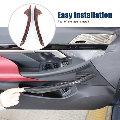 Real Carbon Fiber Window Lift Switch Button Trim Frame For BMW 5 Series G60 24+ 15
