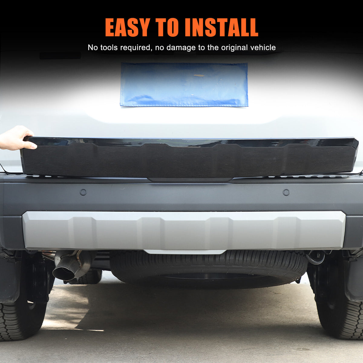 Glossy Black Rear Bumper Spoiler Guard For Toyota Land Cruiser LC250 24+ 16