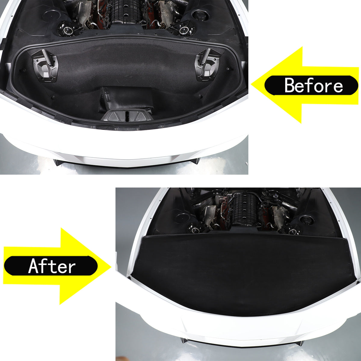 Black Cargo Cover Shield Rear Trunk Protect Shade For Corvette C8 2020-2026 5
