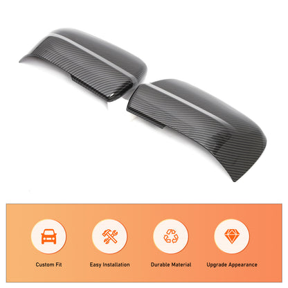 Carbon Fiber ABS Exterior Rearview Mirror Cover Trim For Nissan Titan 2016-2023 17