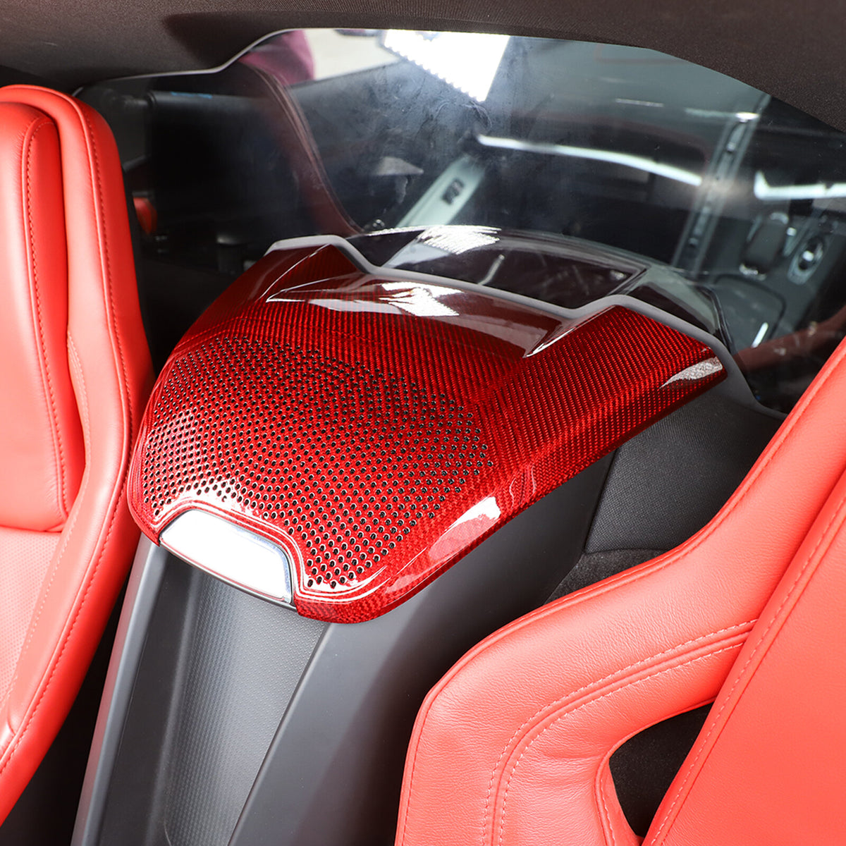 Real Carbon Fiber Rear Speaker Upper Trim Cover For Corvette C8 Coupe 20-26 17