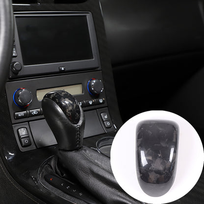2pcs Forged Real Carbon Fiber Gear Shift Knob Trim Cover Set For Corvette C6 4