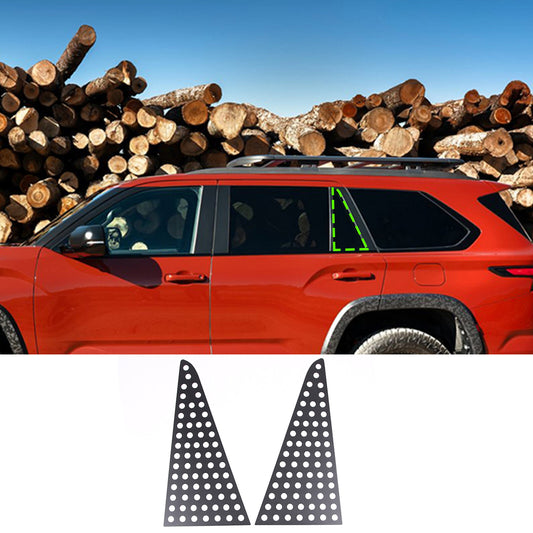 Alloy Rear Car Door Triangle Glass Cover Trim For Toyota Sequoia 2022-24 1