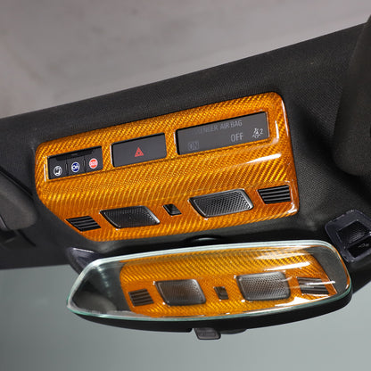Yellow Carbon fiber Roof Reading Light Panel Trim For Corvette C8 2020-26 3