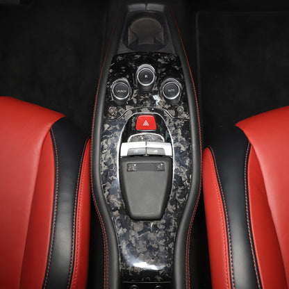 Forged Carbon Fiber Console Gear Shift Switch Button Panel For Ferrari 458 11-16 2