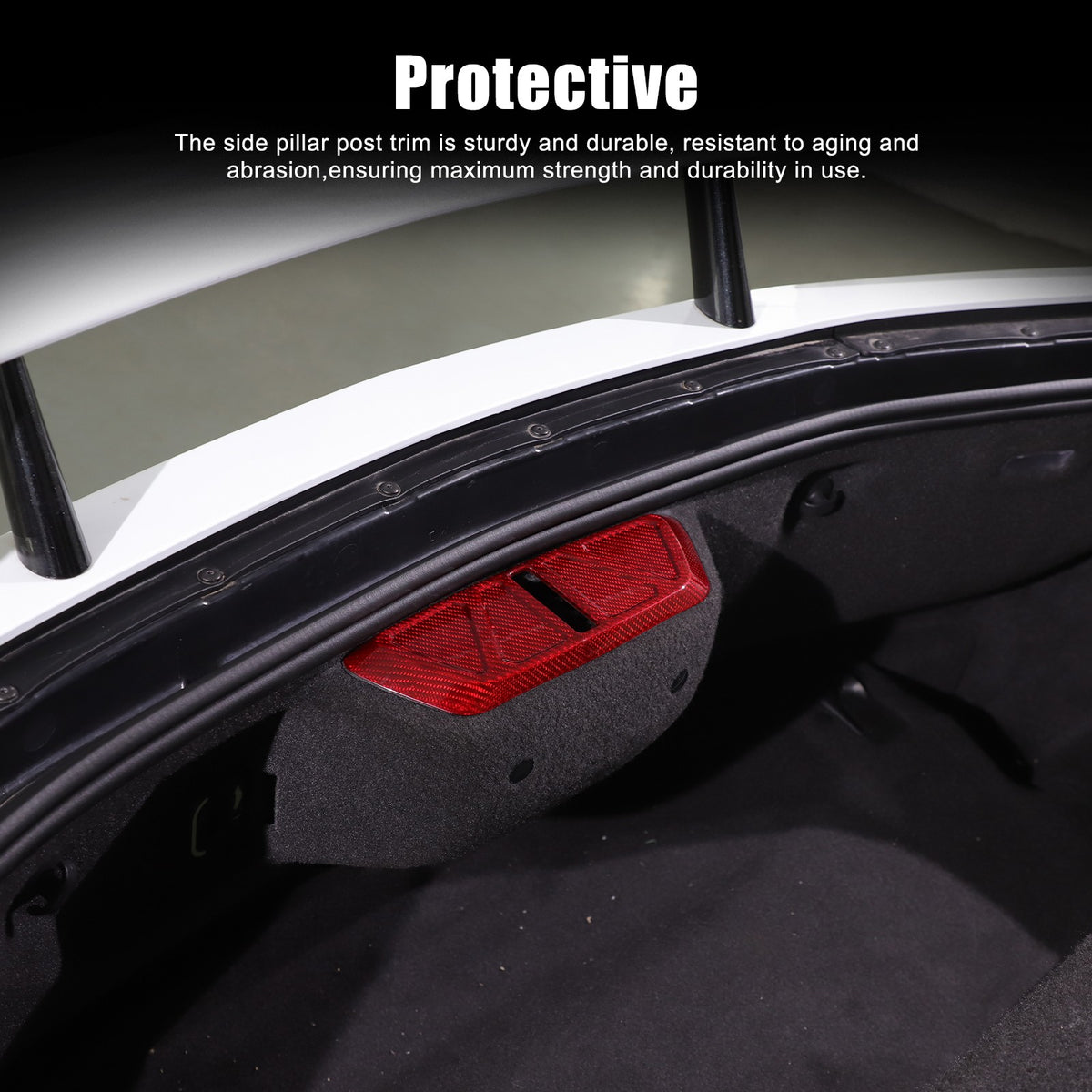 Red Real Carbon Fiber Trunk Latch Base Cover Trim For Corvette C8 2020+ 7