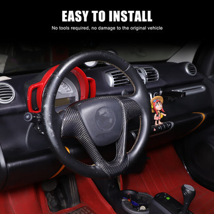Real Carbon Fiber Interior Steering Wheel Cover Trim For Benz Smart Fortwo 09-15 12