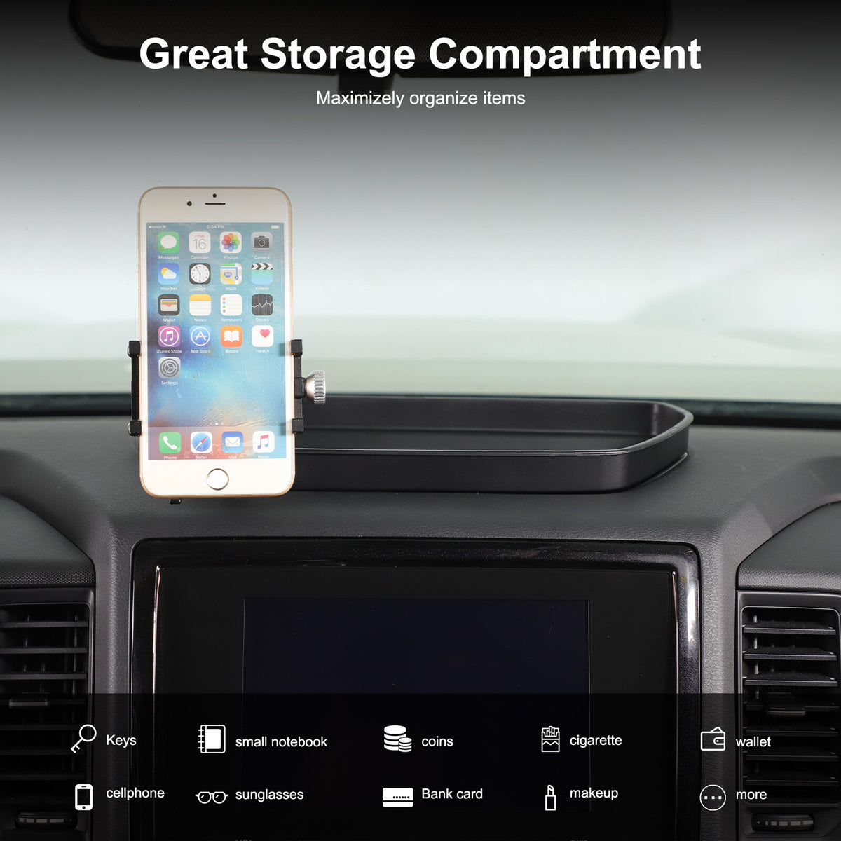 Off-road Dashboard Storage Tray Box Phone Holder For Nissan Frontier D41 2022-24 17