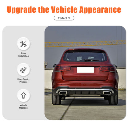 Glossy Silver ABS Rear Bumper Skid Plate For Mercedes-Benz GLC X253 2020-2021 19