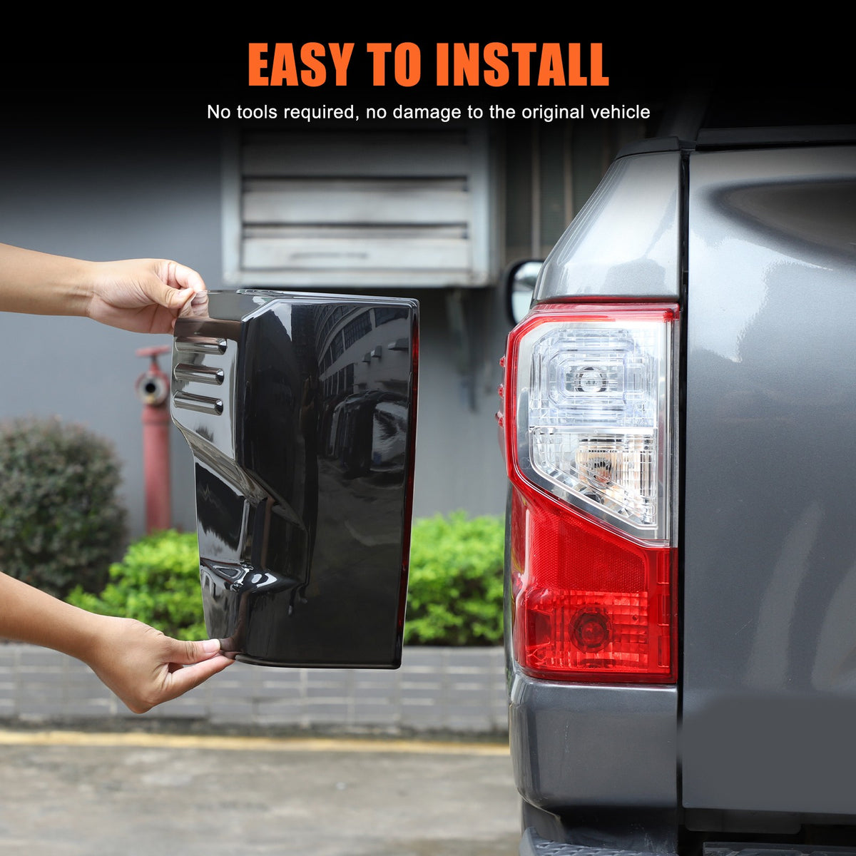 Transparent Gray ABS Tail Light Smoked Cover Trim For Nissan Titan 2016-2023 12