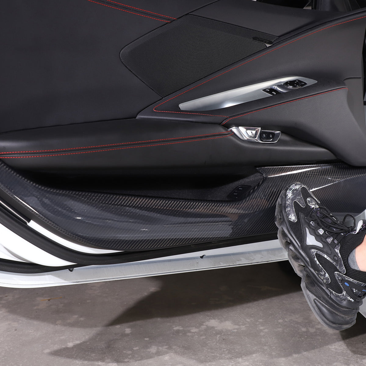 For Corvette C8 Stingray Coupe HTC 2020+ Carbon Inner Lower Door Panel Anti-Kick 9