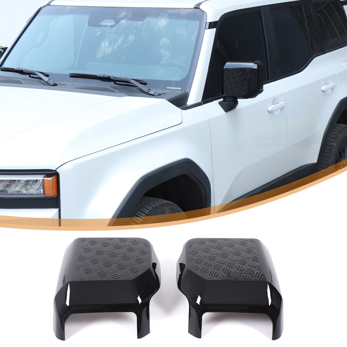 Glossy Black Rearview Mirror Trim For Toyota Land Cruiser Prado LC250 24+ US 6