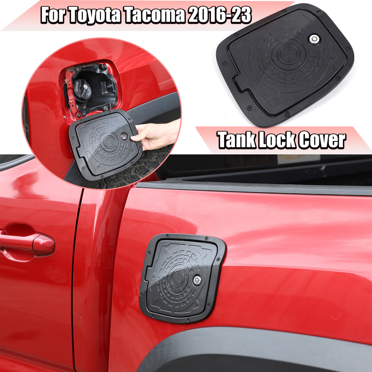 7 Styles Door Fuel Tank Cover W/ Lock Gas Cap Tank Trim For Toyota Tacoma 16-22 63