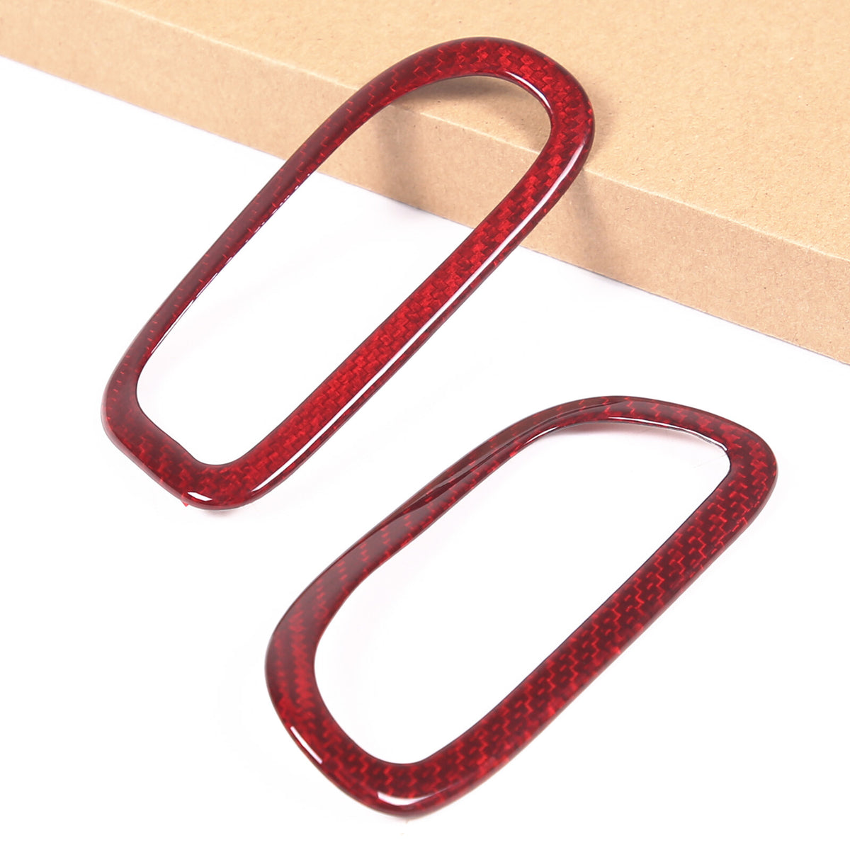 Red Carbon Fiber Interior A-pillar Speaker Frame Trim For Corvette C6 2005-2013 5