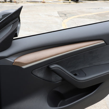 Pear Wood Grain ABS Interior Door Panel Trim For Tesla Model 3/Y 2021-2022 8