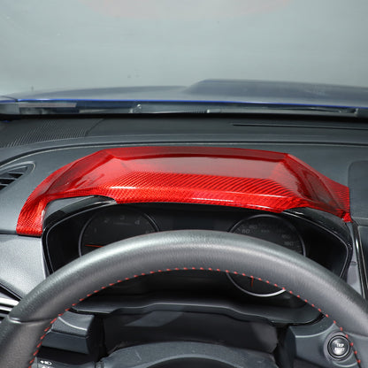 Red Real Carbon Fiber Dashboard Instrument Upper Trim For Subaru WRX VB 2022+ 8