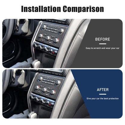 Matte Real Carbon Fiber Mode Button Side Trim For Nissan GTR R35 2008-2016 16