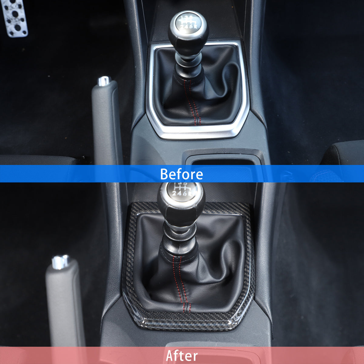 Real Carbon fiber Center Gear Shift Panel trim Cover for Subaru WRX VB MT 22+ 10