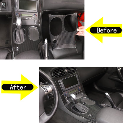 For Corvette C6 2005-13 Carbon Fiber Interior Gear Shift Console Panel Trim Set 7