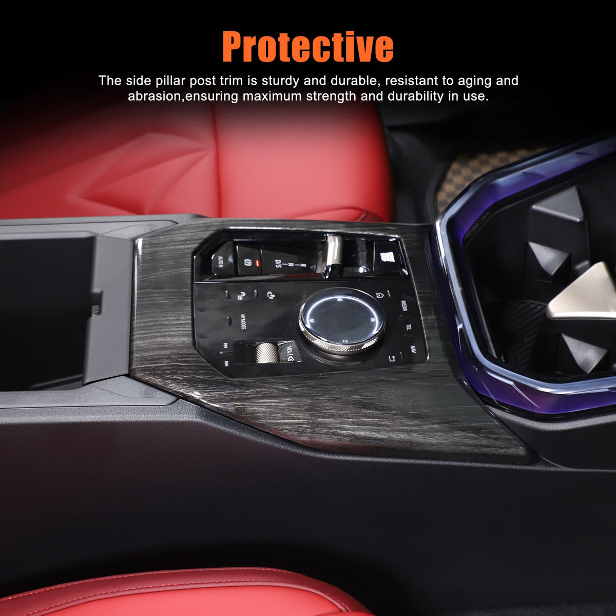 ABS Black Wood Grain Center Console Gear Shift Trim Cover For BMW X3 G45 2025+ 24