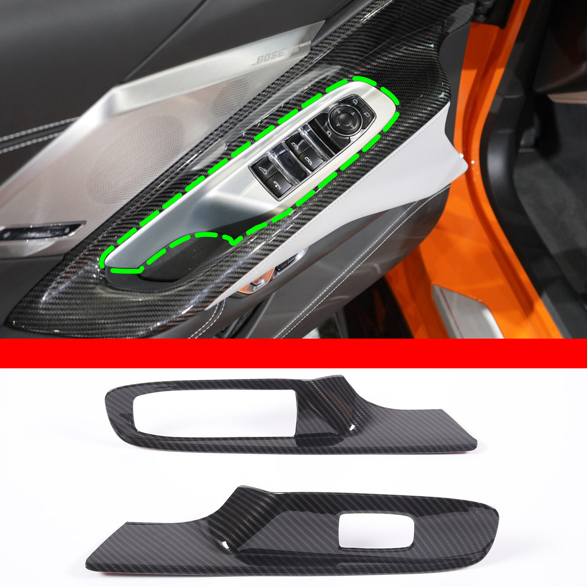 Carbon Fiber ABS Interior Full Decor Cover Trim Kit For Corvette C8 2020-2025 - Styles 1-5 21