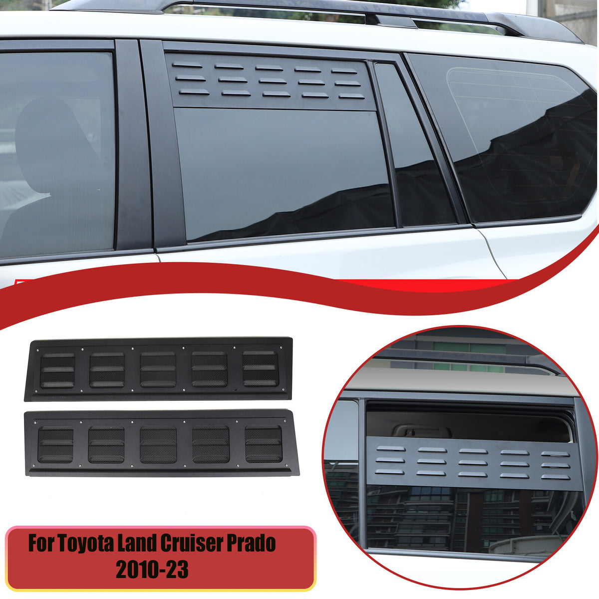 Front & Rear Window Glass Louver Air Vent Panel Trim For Lexus GX 2003-2009 15