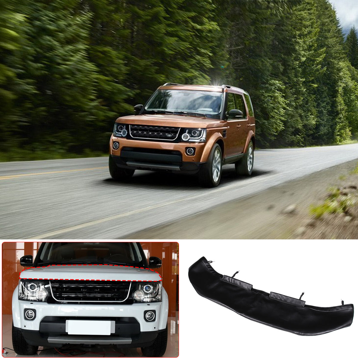 Car Bonnet Hood Bra Protector Mask Cover For Land Rover Discovery 3&4 04-16 US 15