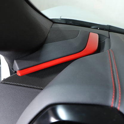 ABS Red Console Side Dashboard Trim Strips For Corvette C8 Stingray 2020-25 1